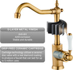 Brass Kitchen Sink Faucet Single Handle Bar