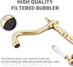 Brass Kitchen Sink Faucet Single Handle Bar