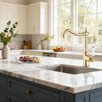 Brass Kitchen Sink Faucet Single Handle Bar