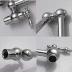 Brass Kitchen Sink Tap Folding Two-Handle Wall-Mounted Swivel