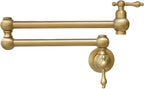 Brass Kitchen Sink Tap Folding Two-Handle Wall-Mounted Swivel