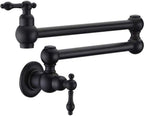 Brass Kitchen Sink Tap Folding Two-Handle Wall-Mounted Swivel