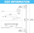 Brass Shower Head with Slide Bar Kit Wall