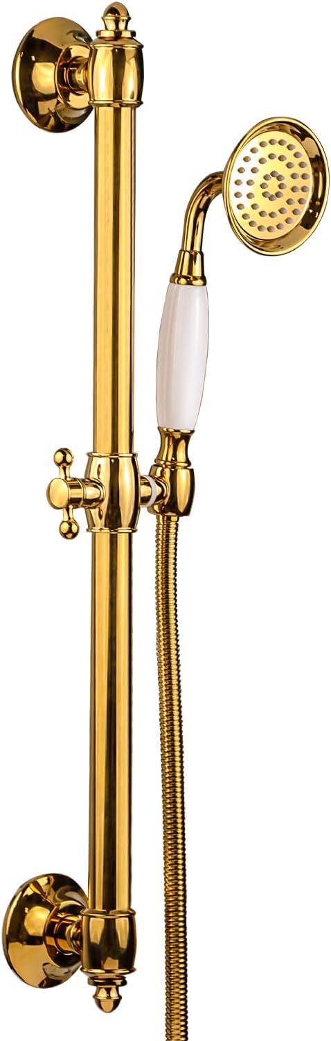 Brass Shower Head with Slide Bar Kit Wall