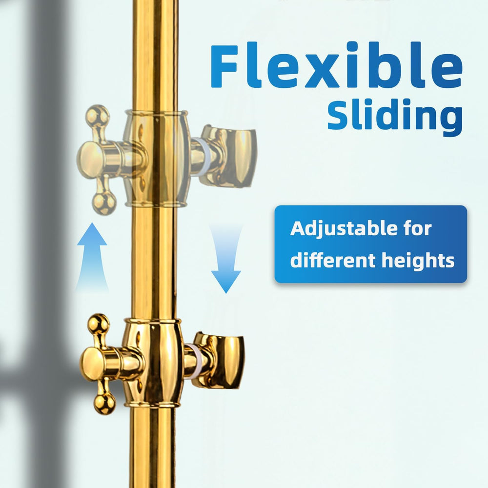 Brass Shower Head with Slide Bar Kit Wall