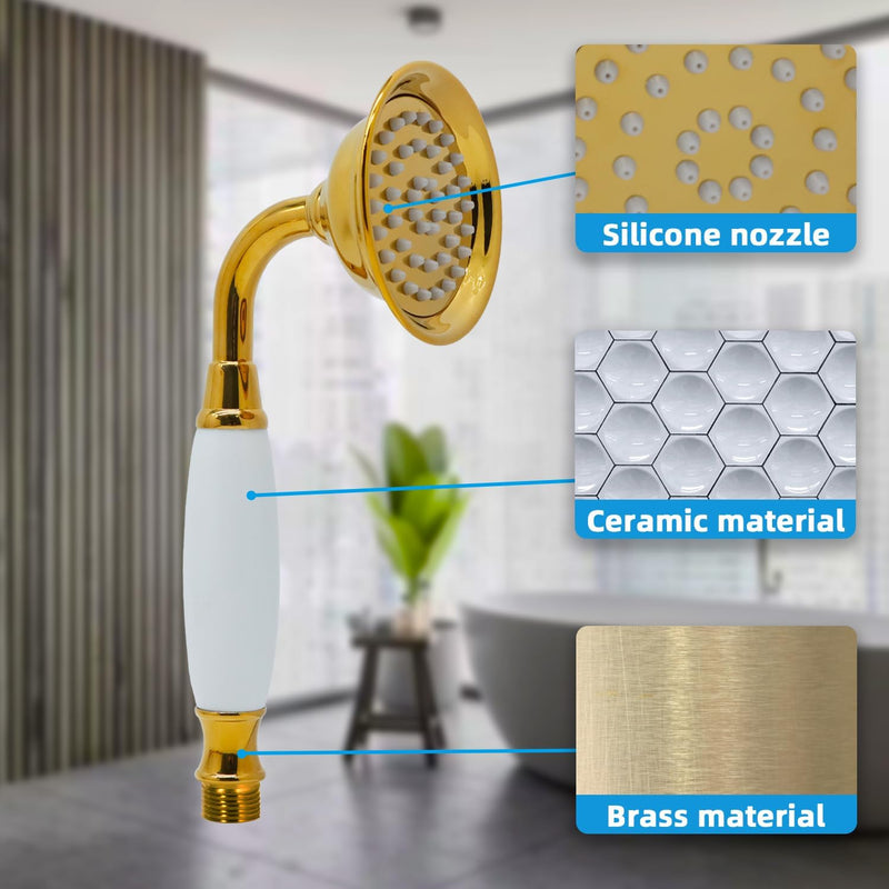 Brass Shower Head with Slide Bar Kit Wall