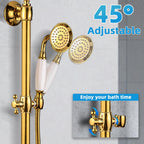 Brass Shower Head with Slide Bar Kit Wall
