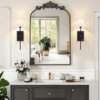 Brass Wall Lights Modern Lamps with Linen Fabric (Set of 2)