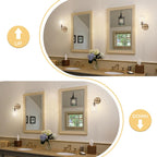 Brass Wall Lights Modern Lamps with Linen Fabric (Set of 2)