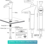 Brass Waterfall Tall Sink Mixer Tap Single Lever