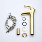 Brass Waterfall Tall Sink Mixer Tap Single Lever