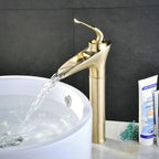 Brass Waterfall Tall Sink Mixer Tap Single Lever