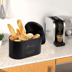 Bread Bin and Canister Metal Sugar Tea Coffee (Set of 4)