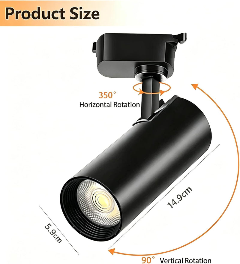 Brightened Track Lighting Heads and Rails Kit 20W