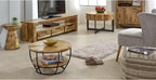Brighton Mango Wood Side Table Round Mushroom Pedestal