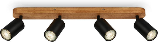 Briloner Ceiling Light Vintage Swivelling Wooden Base Socket