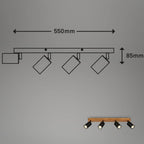 Briloner Ceiling Light Vintage Swivelling Wooden Base Socket