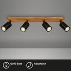Briloner Ceiling Light Vintage Swivelling Wooden Base Socket