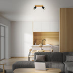 Briloner Ceiling Light Vintage Swivelling Wooden Base Socket