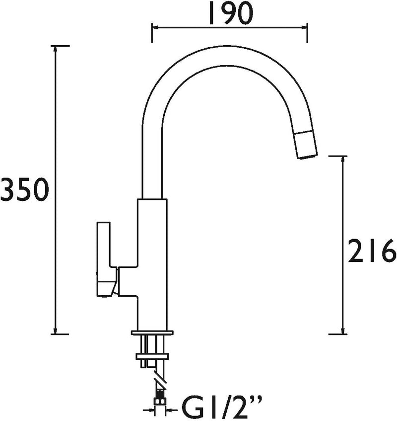 Mlb Snk Blk Melba Kitchen Sink Mixer Tap