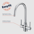 Bristan Monza Kitchen Tap Swivel Spout Two Lever