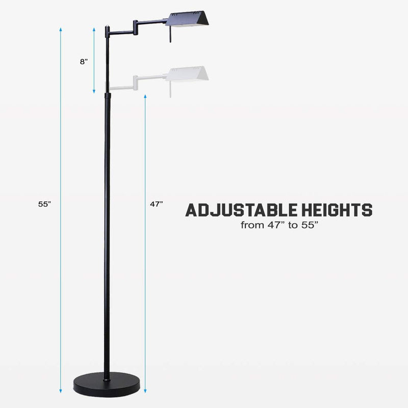 Brook Adjustable Dimmable LED Pharmacy Floor Lamp