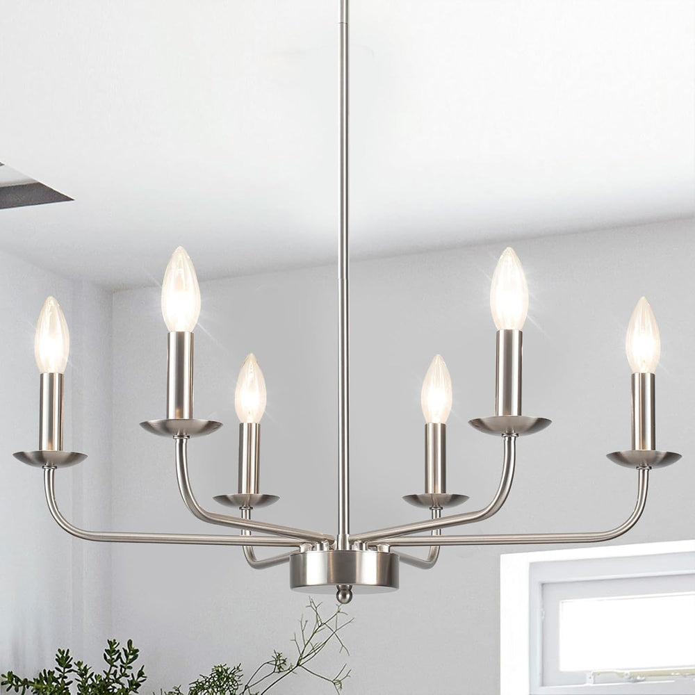 Brushed Nickel Chandelier Ceiling Lights 6 Modern Dining
