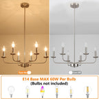 Brushed Nickel Chandelier Ceiling Lights 6 Modern Dining