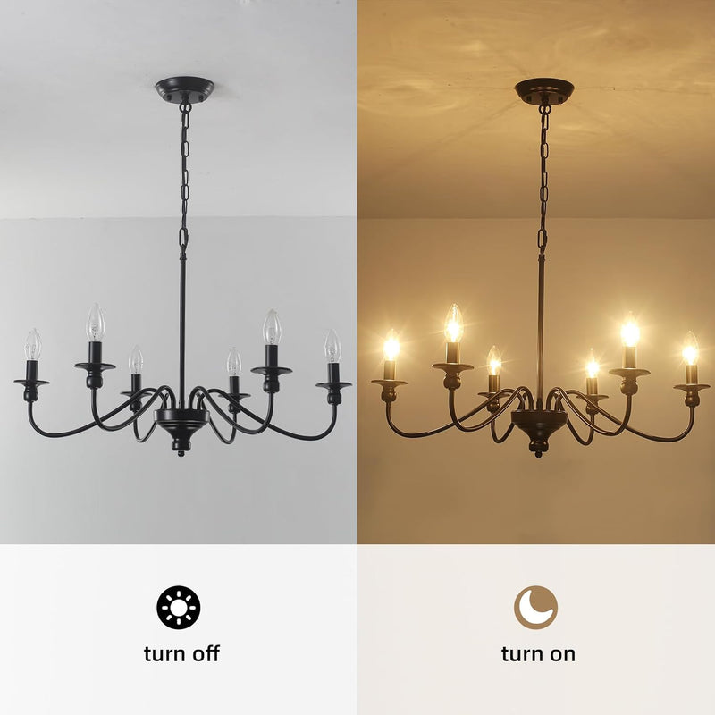 Brushed Nickel Chandelier Ceiling Lights 6 Modern Dining