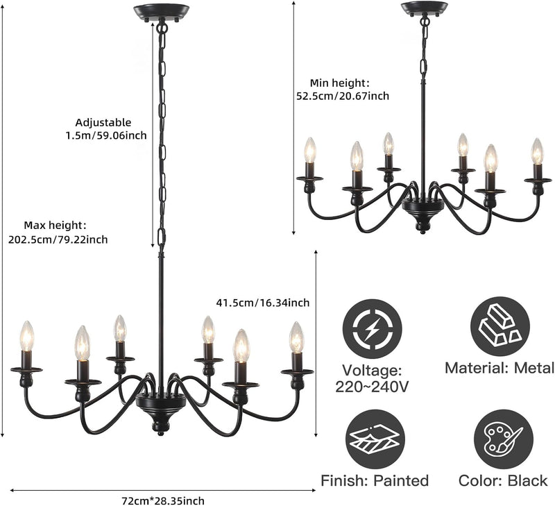 Brushed Nickel Chandelier Ceiling Lights 6 Modern Dining