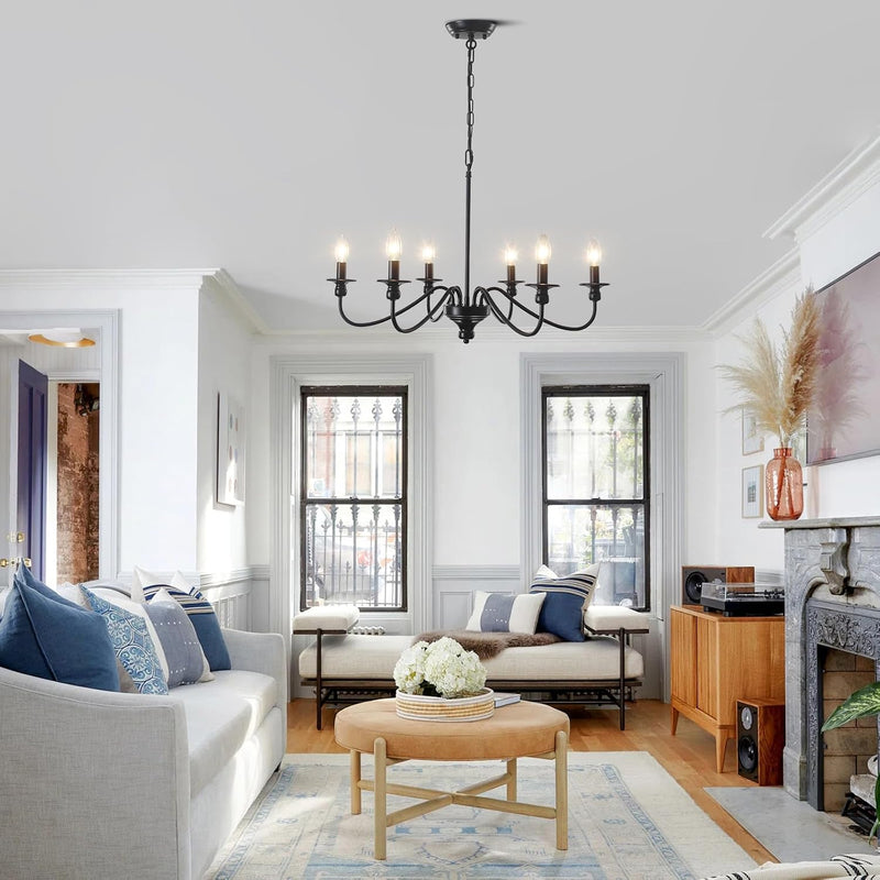 Brushed Nickel Chandelier Ceiling Lights 6 Modern Dining