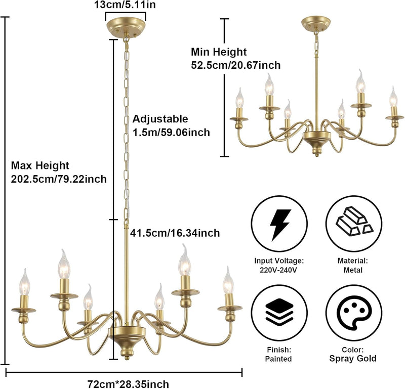 Brushed Nickel Chandelier Ceiling Lights 6 Modern Dining