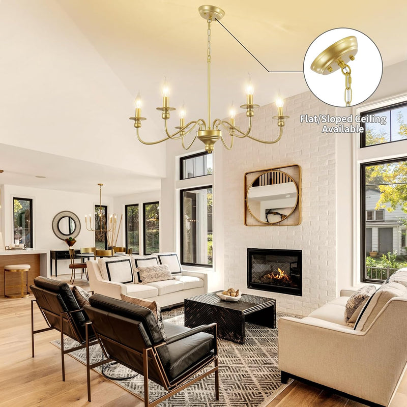 Brushed Nickel Chandelier Ceiling Lights 6 Modern Dining
