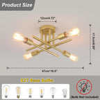 Brushed Nickel Sputnik Ceiling Light 8 Lights Chrome