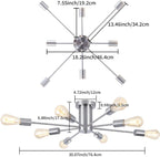 Brushed Nickel Sputnik Ceiling Light 8 Lights Chrome
