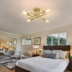 Brushed Nickel Sputnik Ceiling Light 8 Lights Chrome