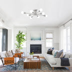 Brushed Nickel Sputnik Ceiling Light 8 Lights Chrome