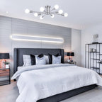 Brushed Nickel Sputnik Ceiling Light 8 Lights Chrome