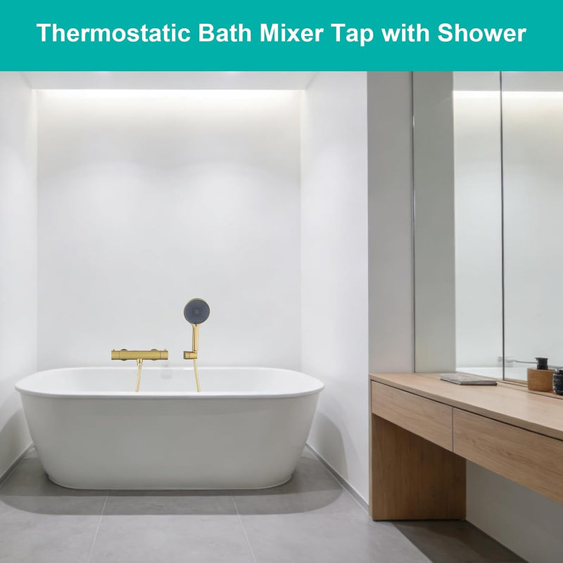 Brushed Thermostatic Shower Mixer Set Combi Safety Lock