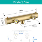 Brushed Thermostatic Shower Mixer Set Combi Safety Lock