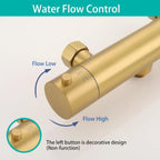 Brushed Thermostatic Shower Mixer Set Combi Safety Lock