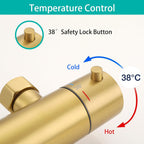 Brushed Thermostatic Shower Mixer Set Combi Safety Lock