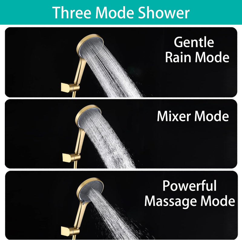 Brushed Thermostatic Shower Mixer Set Combi Safety Lock