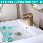 Brushed Waterfall Bathroom Taps with Pop Up Waste