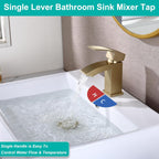 Brushed Waterfall Bathroom Taps with Pop Up Waste