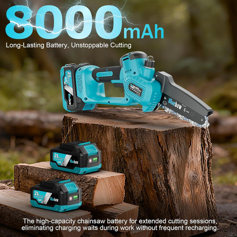 Brushless Mini Chainsaw Cordless 6 Inch Electric Saw