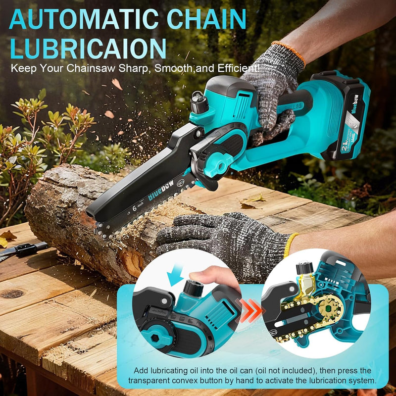 Brushless Mini Chainsaw Cordless 6 Inch Electric Saw