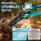 Brushless Mini Chainsaw Cordless 6 Inch Electric Saw