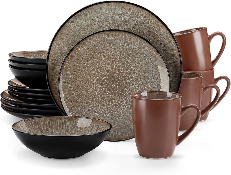 Bubble Stoneware Dinner Set for 4 Reactive Glaze (12 Piece)