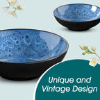 Bubble Stoneware Dinner Set for 4 Reactive Glaze (12 Piece)